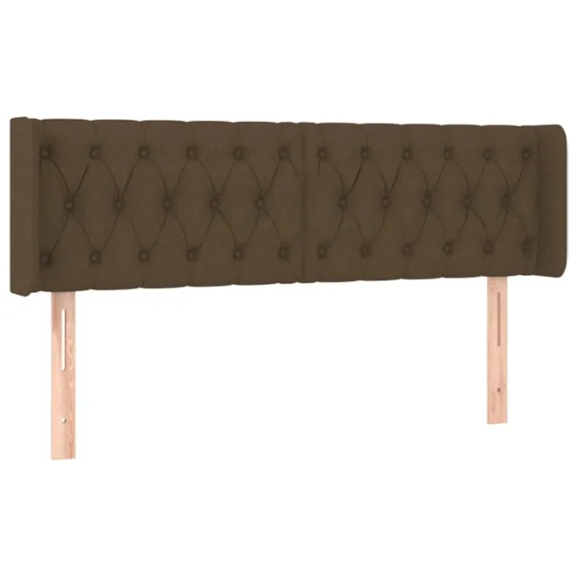 Tête de lit avec oreilles Marron Foncé 147x16x78/88 cm Tissu