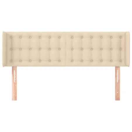 Tête de lit avec oreilles Crème 147x16x78/88 cm Tissu