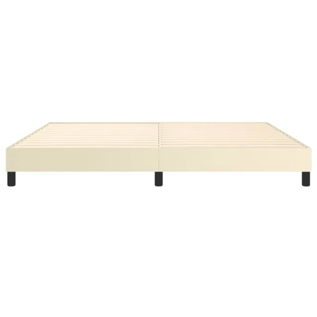 Cadre de lit à ressorts crème 200x200 cm similicuir