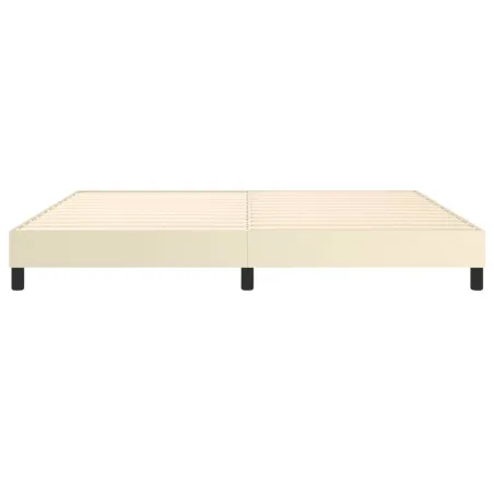 Cadre de lit à ressorts crème 200x200 cm similicuir