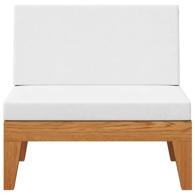 Canapé central sectionnel et coussins blanc crème Bois d'acacia