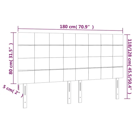 Tête de lit à LED Vert foncé 180x5x118/128 cm Velours