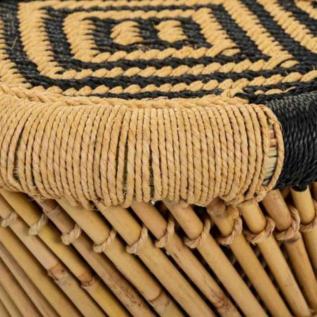 Set van krukken Alexandra House Living Zwart Natuurlijk Bamboe Touw 38