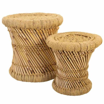 Set van krukken Alexandra House Living Natuurlijk Bamboe Touw 38 x 38