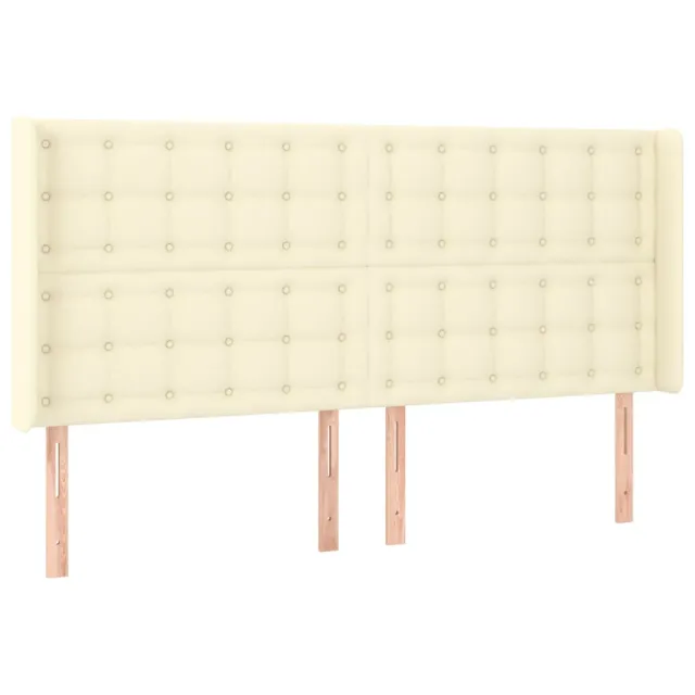 Tête de lit à LED Crème 203x16x118/128 cm Similicuir