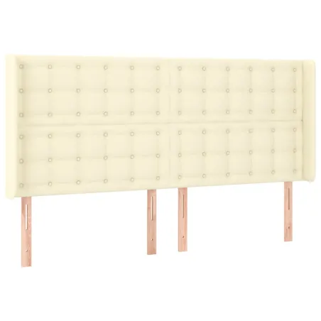 Tête de lit à LED Crème 203x16x118/128 cm Similicuir