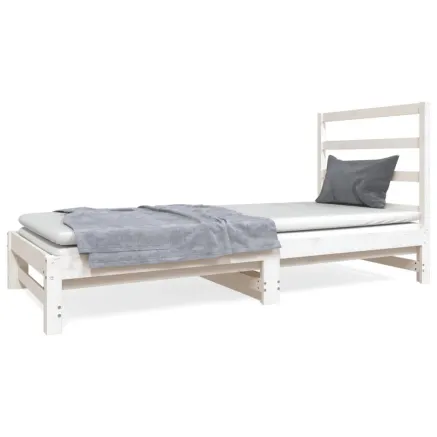 Lit coulissant sans matelas blanc 2x(90x190) cm 2