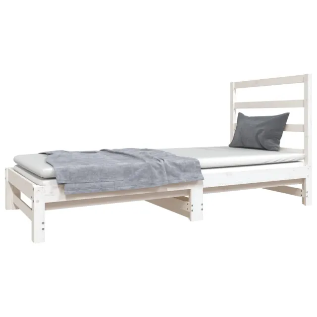Lit coulissant sans matelas blanc 2x(90x190) cm