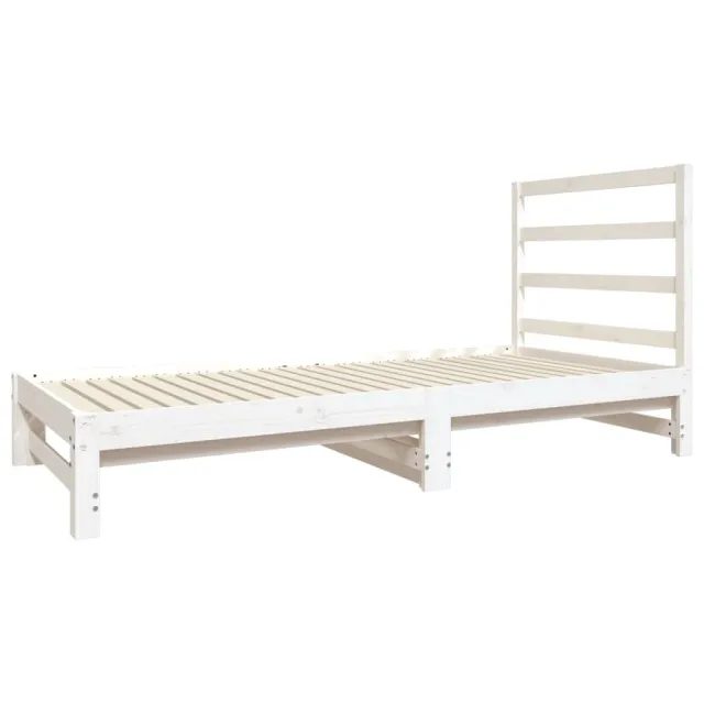 Lit coulissant sans matelas blanc 2x(90x190) cm