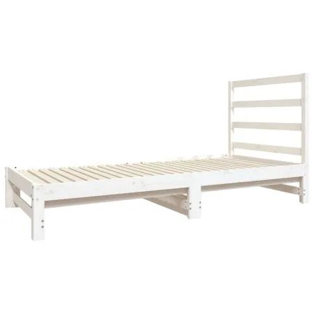 Lit coulissant sans matelas blanc 2x(90x190) cm