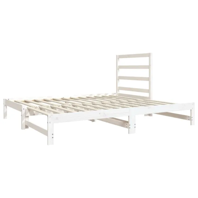 Lit coulissant sans matelas blanc 2x(90x190) cm
