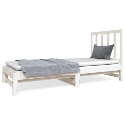 Lit coulissant sans matelas blanc 2x(90x190) cm 2