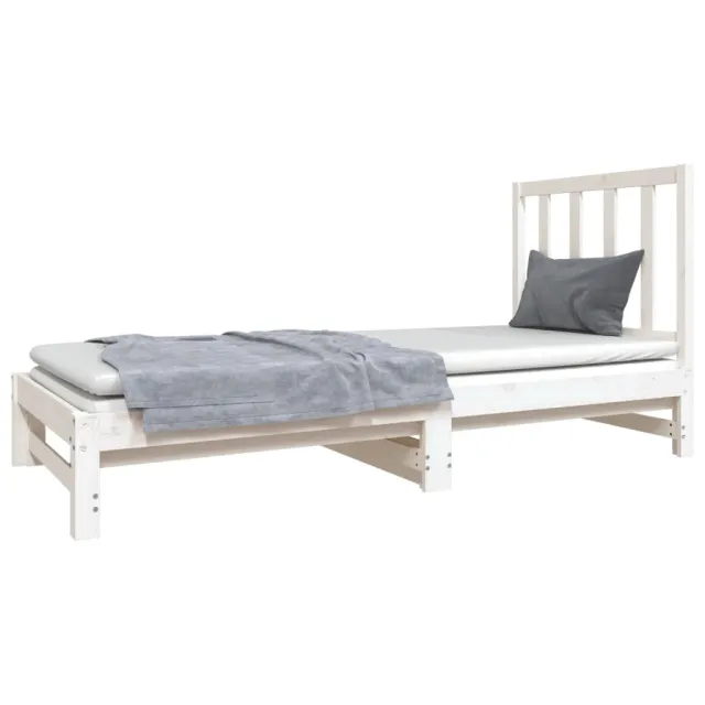 Lit coulissant sans matelas blanc 2x(90x190) cm