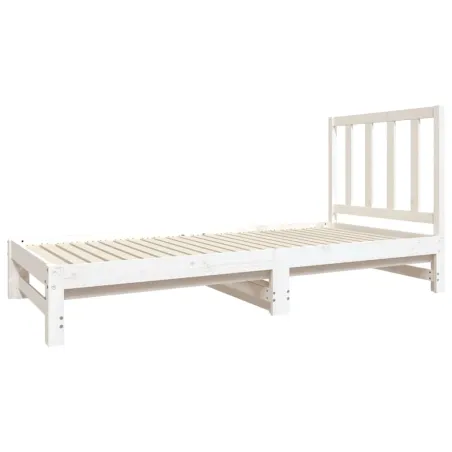 Lit coulissant sans matelas blanc 2x(90x190) cm