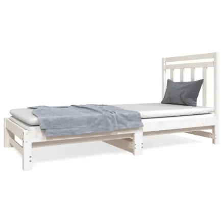 Lit coulissant sans matelas blanc 2x(90x190) cm 2