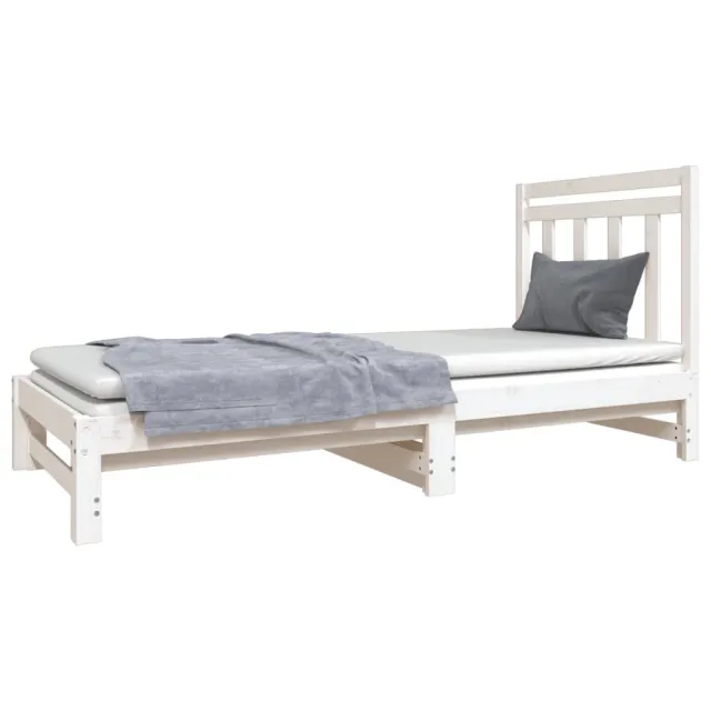 Lit coulissant sans matelas blanc 2x(90x190) cm