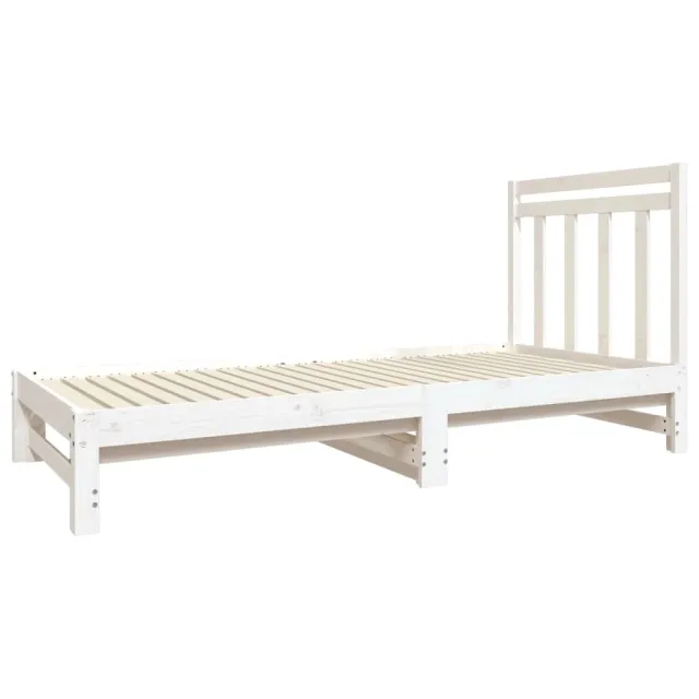 Lit coulissant sans matelas blanc 2x(90x190) cm