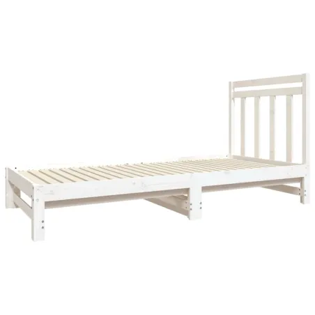 Lit coulissant sans matelas blanc 2x(90x190) cm