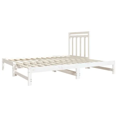 Lit coulissant sans matelas blanc 2x(90x190) cm