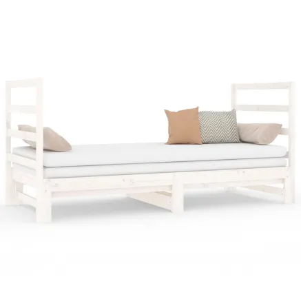 Lit coulissant sans matelas blanc 2x(90x190) cm 2