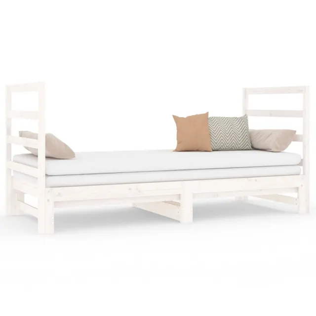 Lit coulissant sans matelas blanc 2x(90x190) cm