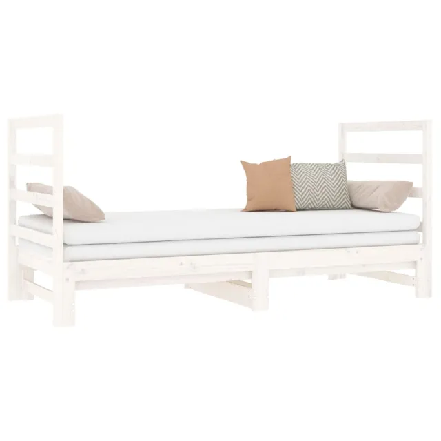 Lit coulissant sans matelas blanc 2x(90x190) cm