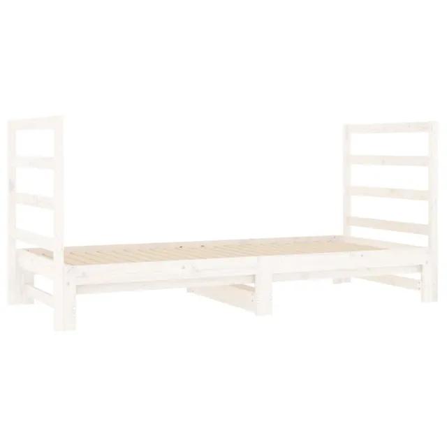 Lit coulissant sans matelas blanc 2x(90x190) cm