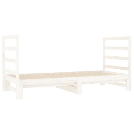 Lit coulissant sans matelas blanc 2x(90x190) cm