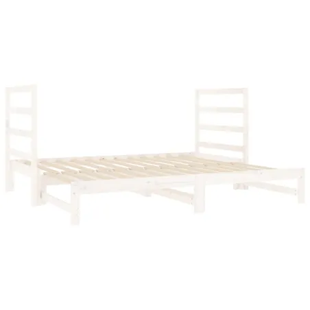 Lit coulissant sans matelas blanc 2x(90x190) cm