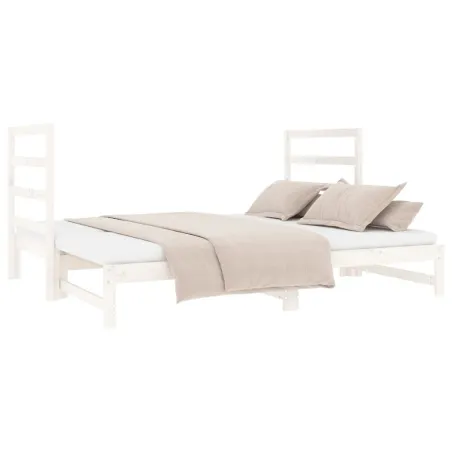 Lit coulissant sans matelas blanc 2x(90x190) cm