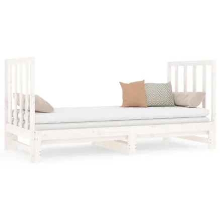 Lit coulissant sans matelas blanc 2x(90x190) cm 2