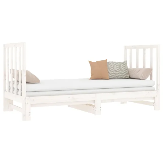 Lit coulissant sans matelas blanc 2x(90x190) cm