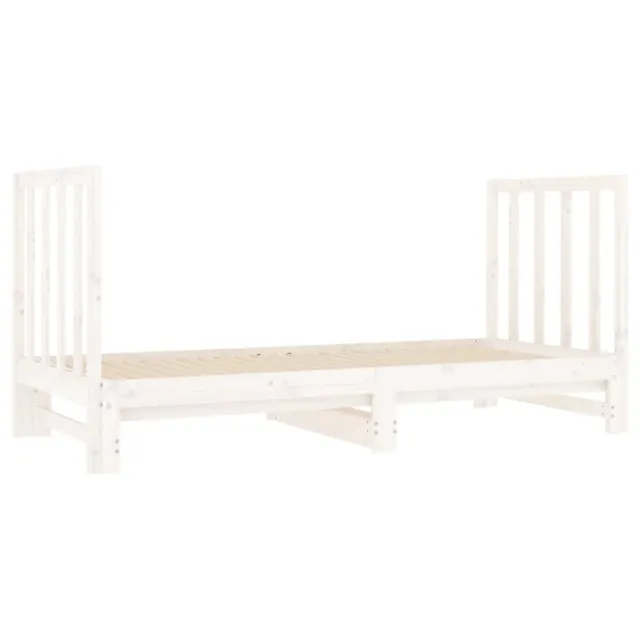 Lit coulissant sans matelas blanc 2x(90x190) cm