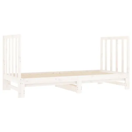 Lit coulissant sans matelas blanc 2x(90x190) cm