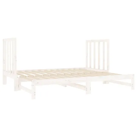 Lit coulissant sans matelas blanc 2x(90x190) cm