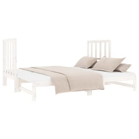 Lit coulissant sans matelas blanc 2x(90x190) cm