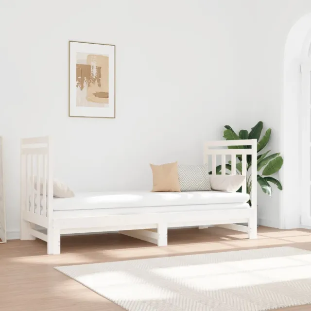 Lit coulissant sans matelas blanc 2x(90x190) cm