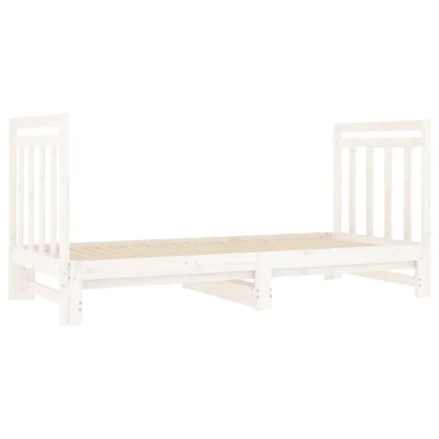 Lit coulissant sans matelas blanc 2x(90x190) cm