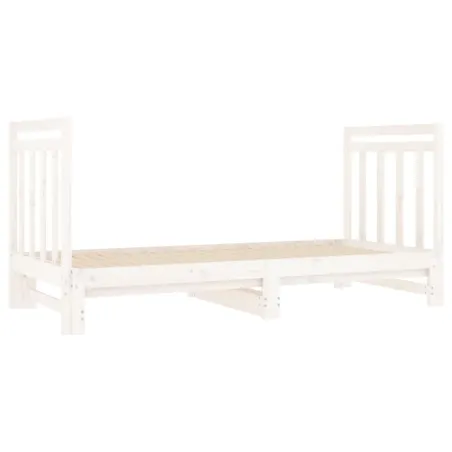 Lit coulissant sans matelas blanc 2x(90x190) cm