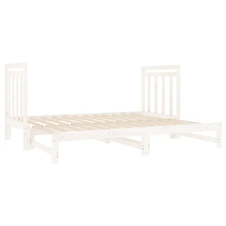 Lit coulissant sans matelas blanc 2x(90x190) cm