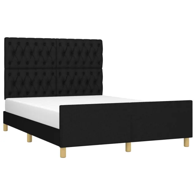 Cadre de lit sans matelas noir 140x190 cm tissu