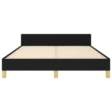 Cadre de lit sans matelas noir 140x200 cm tissu