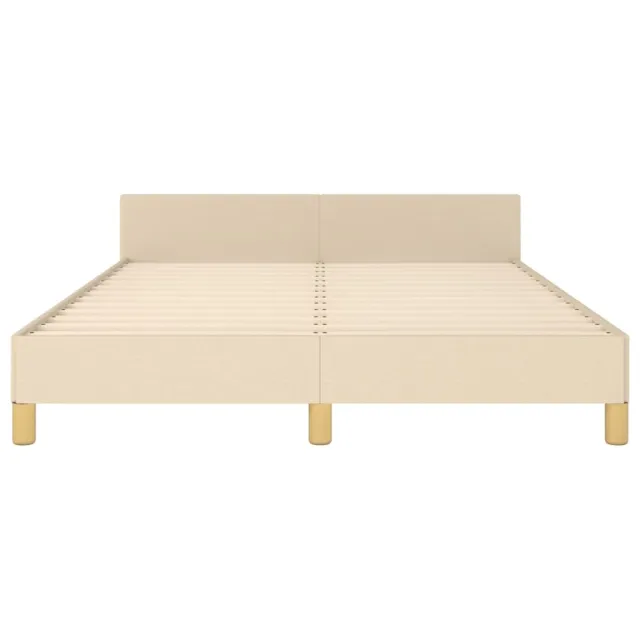 Cadre de lit sans matelas crème 140x200 cm tissu