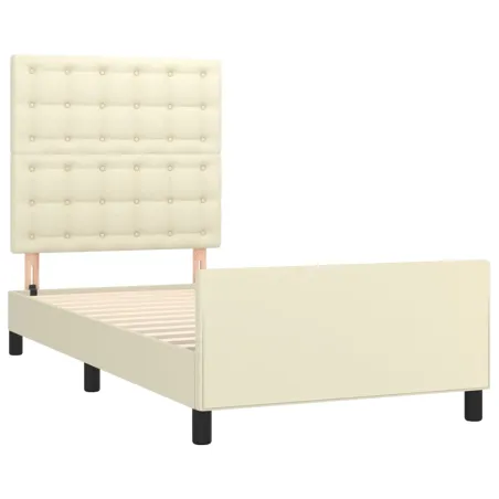 Cadre de lit sans matelas crème 100x200 cm similicuir