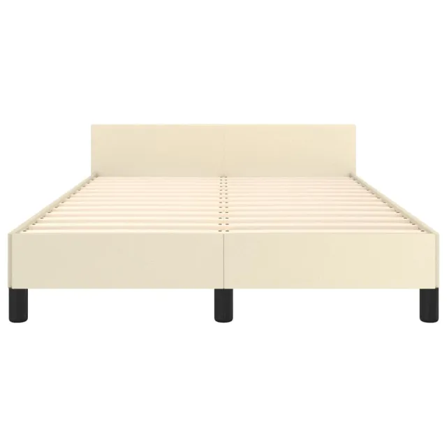 Cadre de lit avec tête de lit Crème 120x200 cm Similicuir