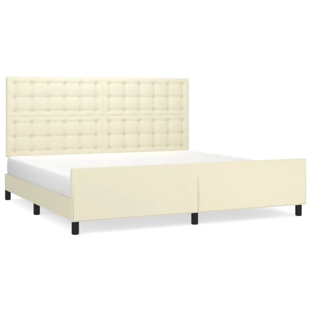 Cadre de lit sans matelas crème 200x200 cm similicuir