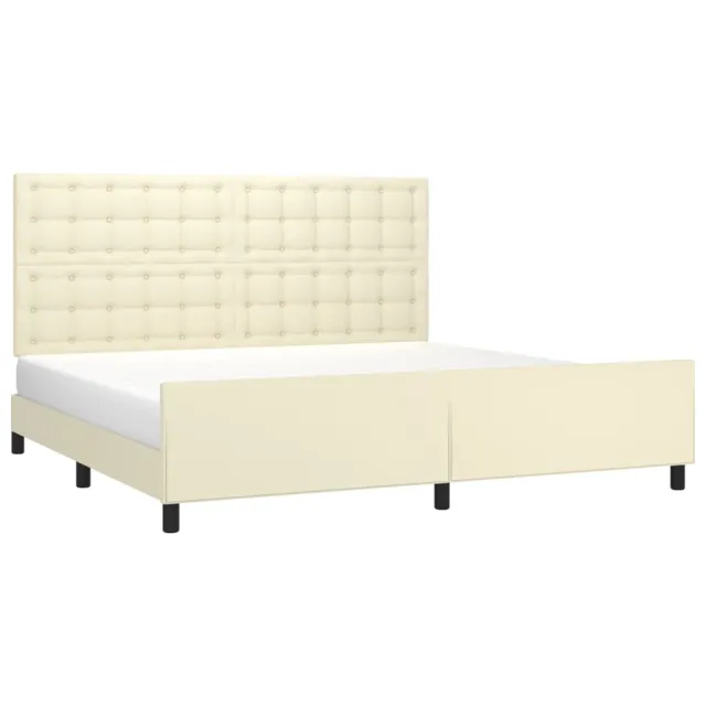 Cadre de lit sans matelas crème 200x200 cm similicuir