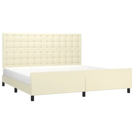 Cadre de lit sans matelas crème 200x200 cm similicuir
