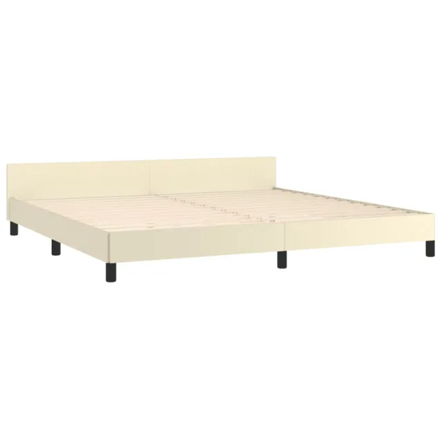 Cadre de lit sans matelas crème 200x200 cm similicuir