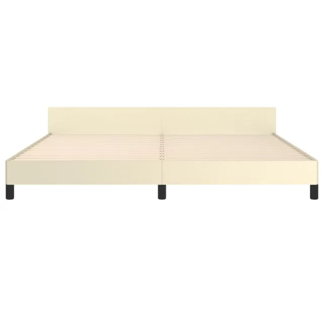 Cadre de lit sans matelas crème 200x200 cm similicuir